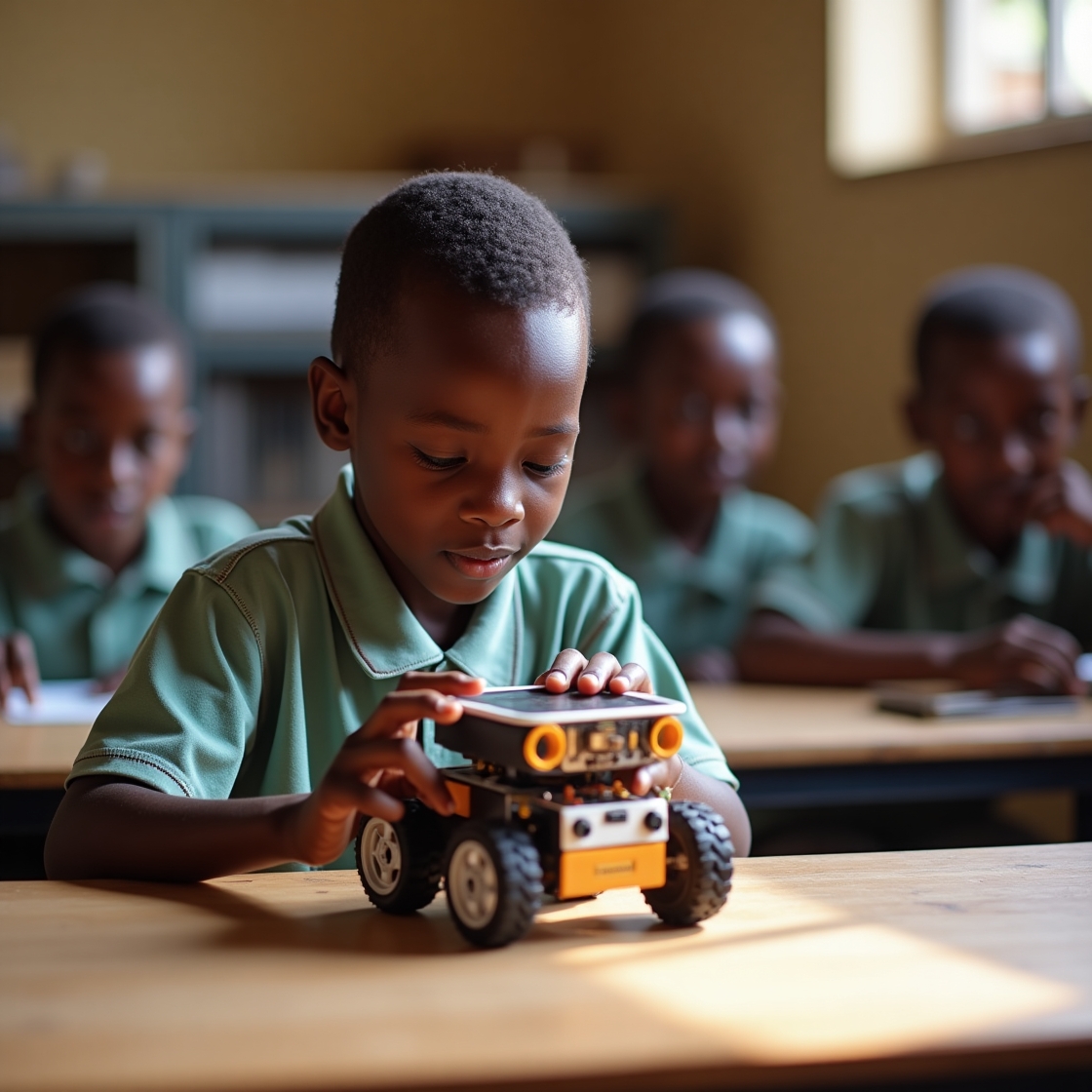 Kenyan kids learning coding and robotics